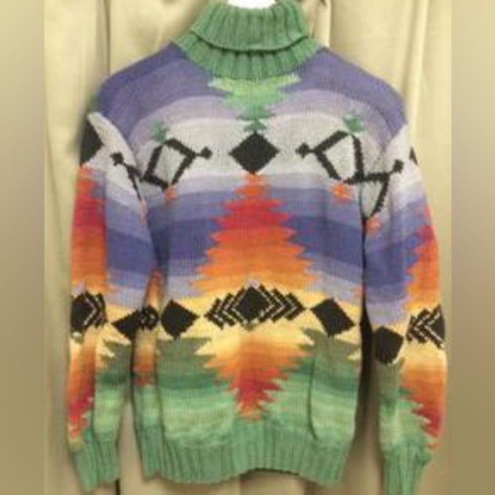 Rare Vintage Polo Ralph Lauren Aztec Pullover Sweater
